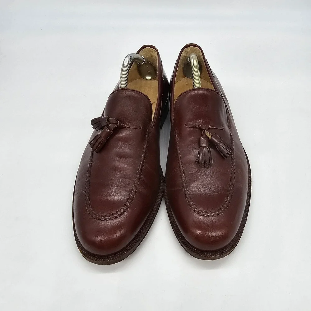 Guido Mocasines Loafer 497 Burgundy Tassel Argentina Handcrafted $320 Size 10.5‎
